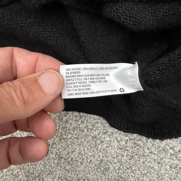 Ava & Viv Sweater Womens 1X Black Pullover Crewneck Knit Lightweight Plus Size - Picture 6 of 10